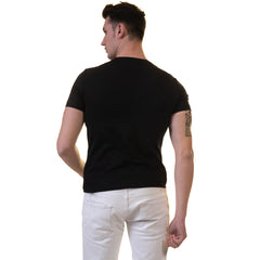 Black European Made Premium Quality T-Shirt - Crew Neck Short Sleeve T-Shirts