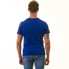 Royal Blue European Made T-Shirt - Premium Cotton Crew Neck Short Sleeve T-Shirt