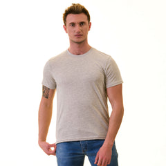 Light Gray Melange T-Shirt - Premium Cotton Crew Neck Short Sleeve T-Shirts