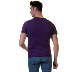 Purple T-Shirt - Premium Cotton Crew Neck Short Sleeve T-Shirts - European Made