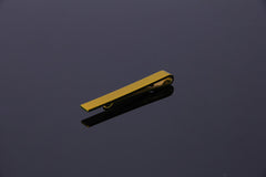 Men's Gold Shiny Metallic Stainless Steel Tie Clips - Amedeo Exclusive