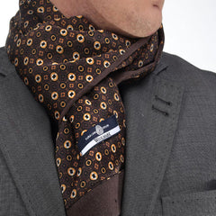 Unisex Brown Champagne Soft Fashion Dress Scarves for Winter Made of Silk Blend - Amedeo Exclusive