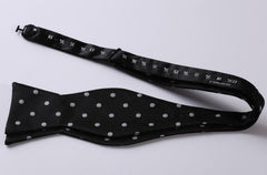 Polka Dot Mens Silk Self tie Bow Tie with Pocket Squares Set - Amedeo Exclusive