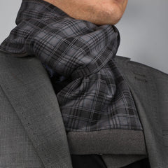 Unisex Gray Black Soft Fashion Dress Scarves for Winter Made of Silk Blend - Amedeo Exclusive
