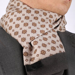 Unisex Tan Brown Soft Fashion Dress Scarves for Winter Made of Silk Blend - Amedeo Exclusive