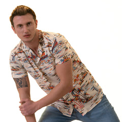 Colorful Palm Trees Hawaiian Summer Shirt for Men - European Made & Designed
