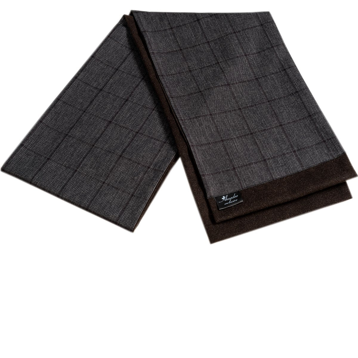 Men's Soft Wool Warm & Comfortable Burgundy Check Scarf - Amedeo Exclusive